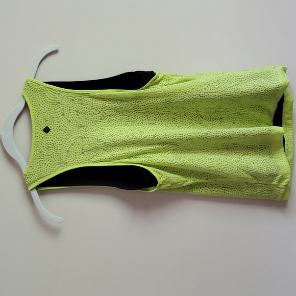 NWOT PrAna Mika Layered Athletic Tank Yellow Sheer Black Racerback Tank Medium - Picture 6 of 8
